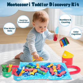TenFans Montessori Fishing Toy colorful fish aiding color recognition and sorting