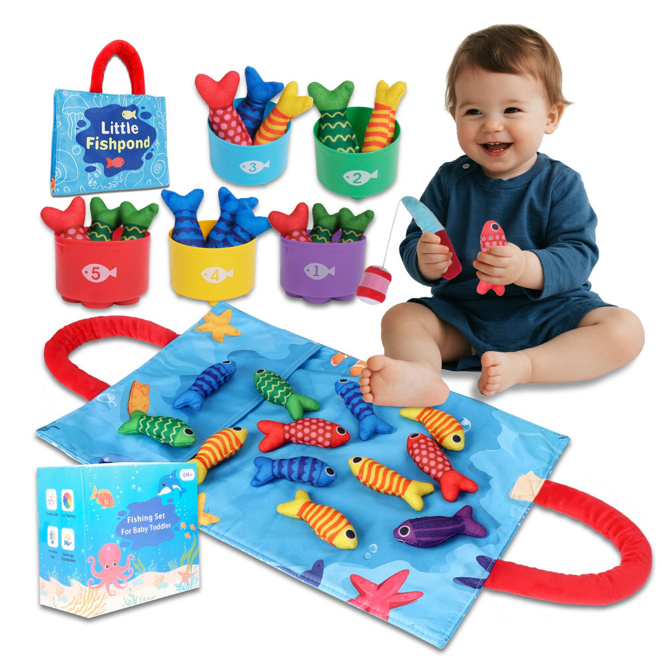 TenFans Montessori Fishing Toy fishing rod ready for early play and coordination