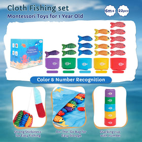 TenFans Montessori Fishing Toy ocean play mat folds for portable sensory play