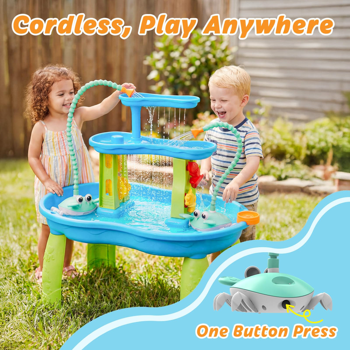 TENGIZUOHZ crab pump displaying three spray modes for versatile water fun.