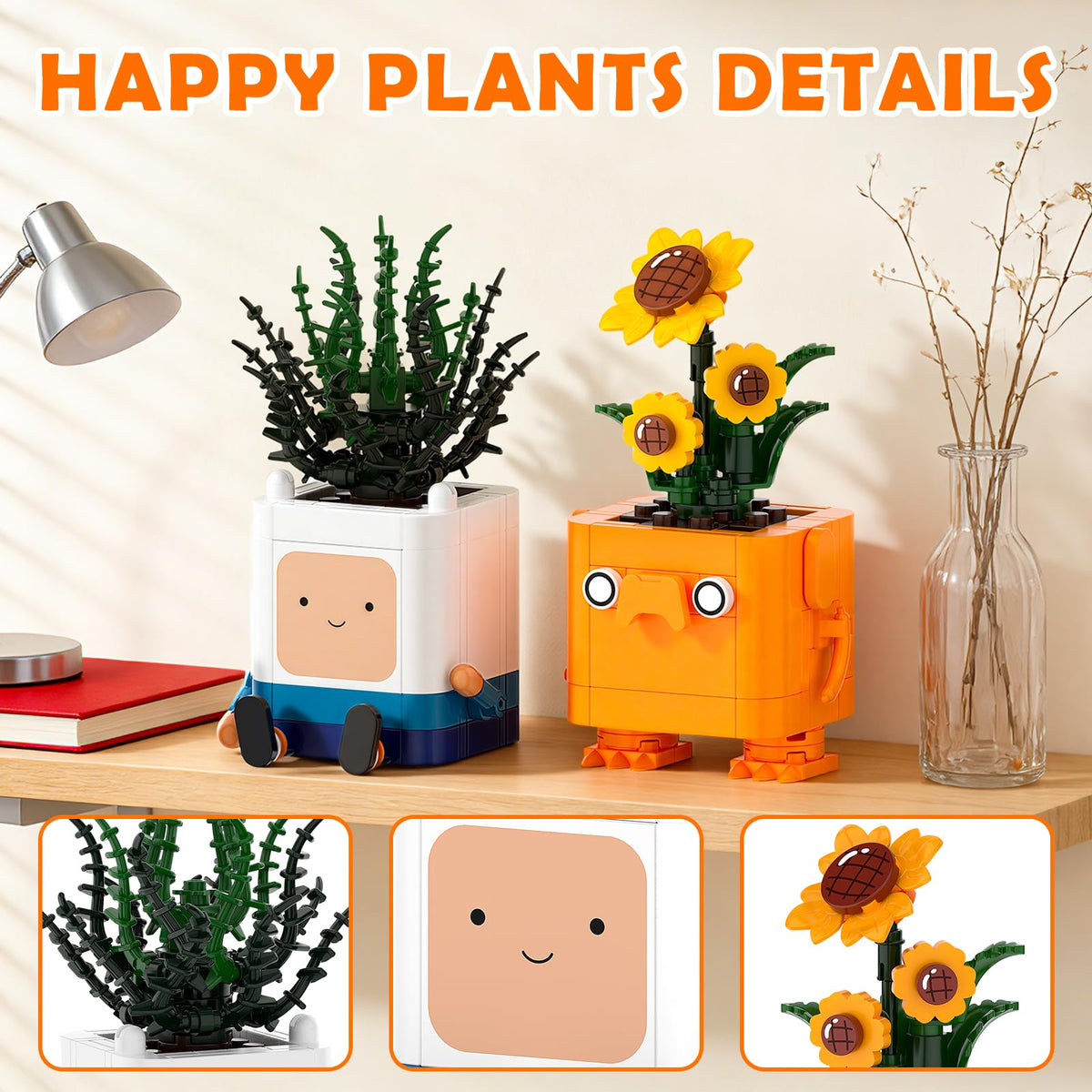 Tenhorses Happy Plants desk decor in a compact design for organized workspace.