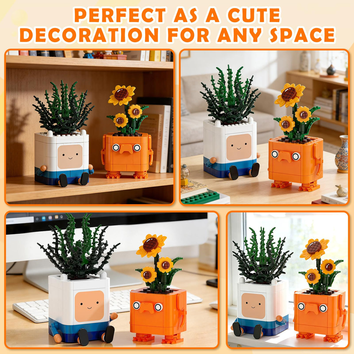 Tenhorses Happy Plants sunflower crown design adds cheerful aesthetics and mood-boosting appeal.