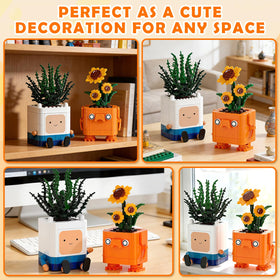 Tenhorses Happy Plants sunflower crown design adds cheerful aesthetics and mood-boosting appeal.