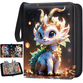 Tenmorn card binder shows 4-pocket pages holding up to 400 cards for organized collection.