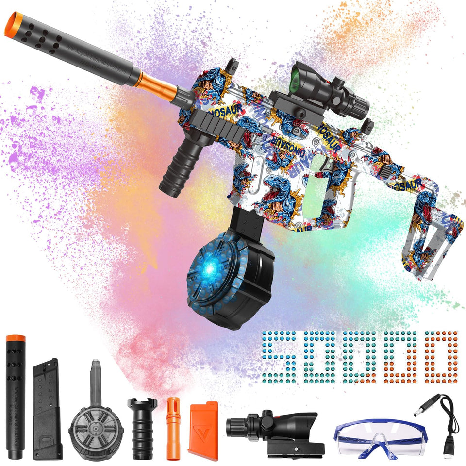 TENTAM Gel Blaster with dinosaur graphics for immersive outdoor play