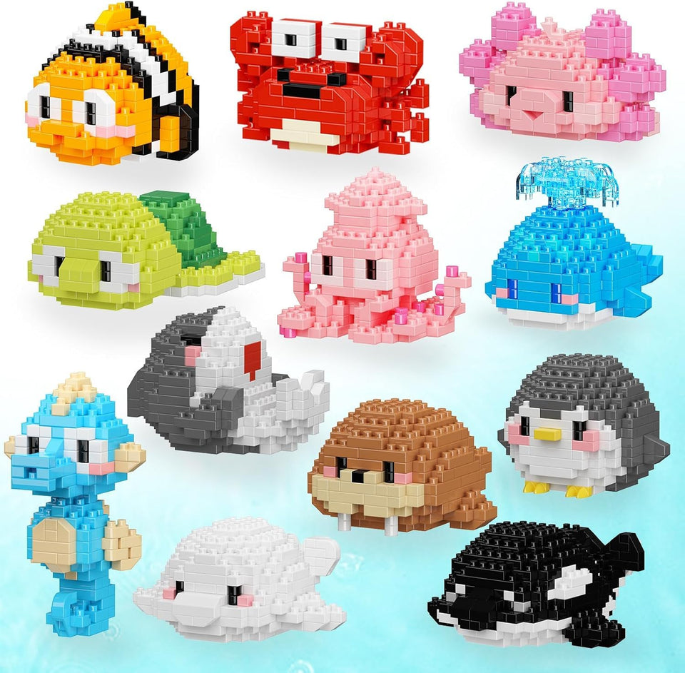 TENYEAH mini marine animals blocks for simple assembly and mindful play.