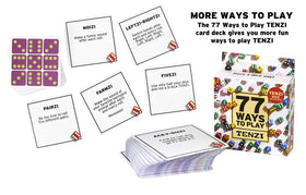 Close-up of TENZI dice rolling action during play