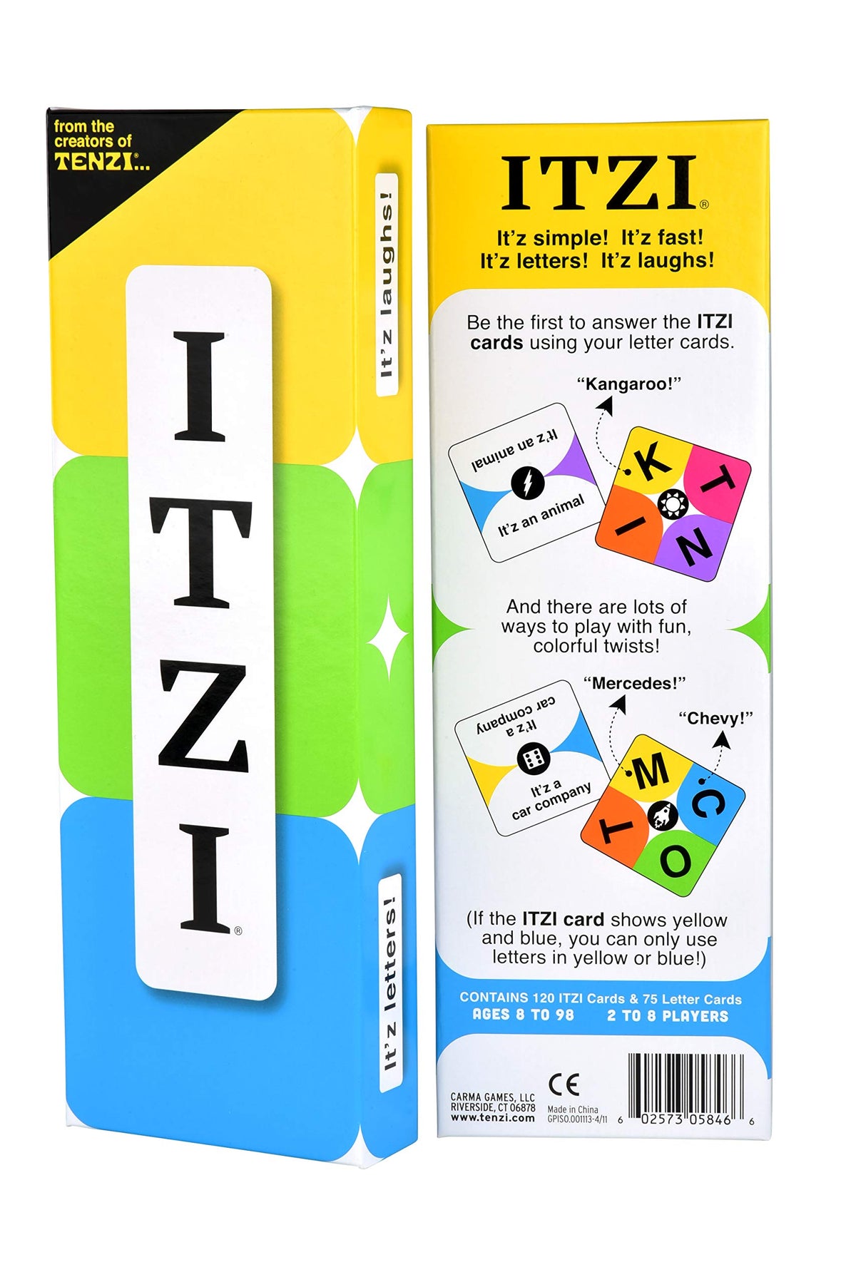 TENZI ITZI color letter cards for quick clue creation