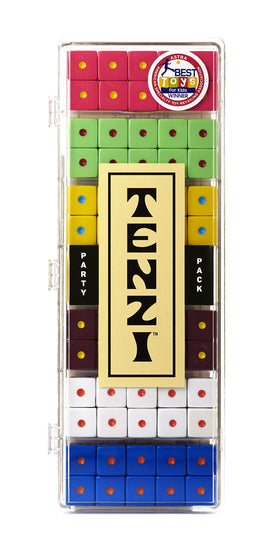 TENZI Party Pack: six sets of ten colorful dice for fast family fun.