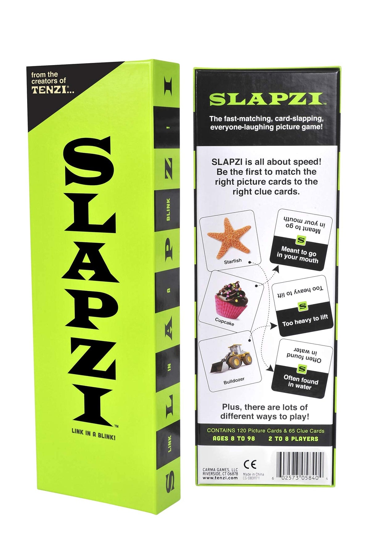 TENZI SLAPZI 65 clue cards fuel fast association and laughs.