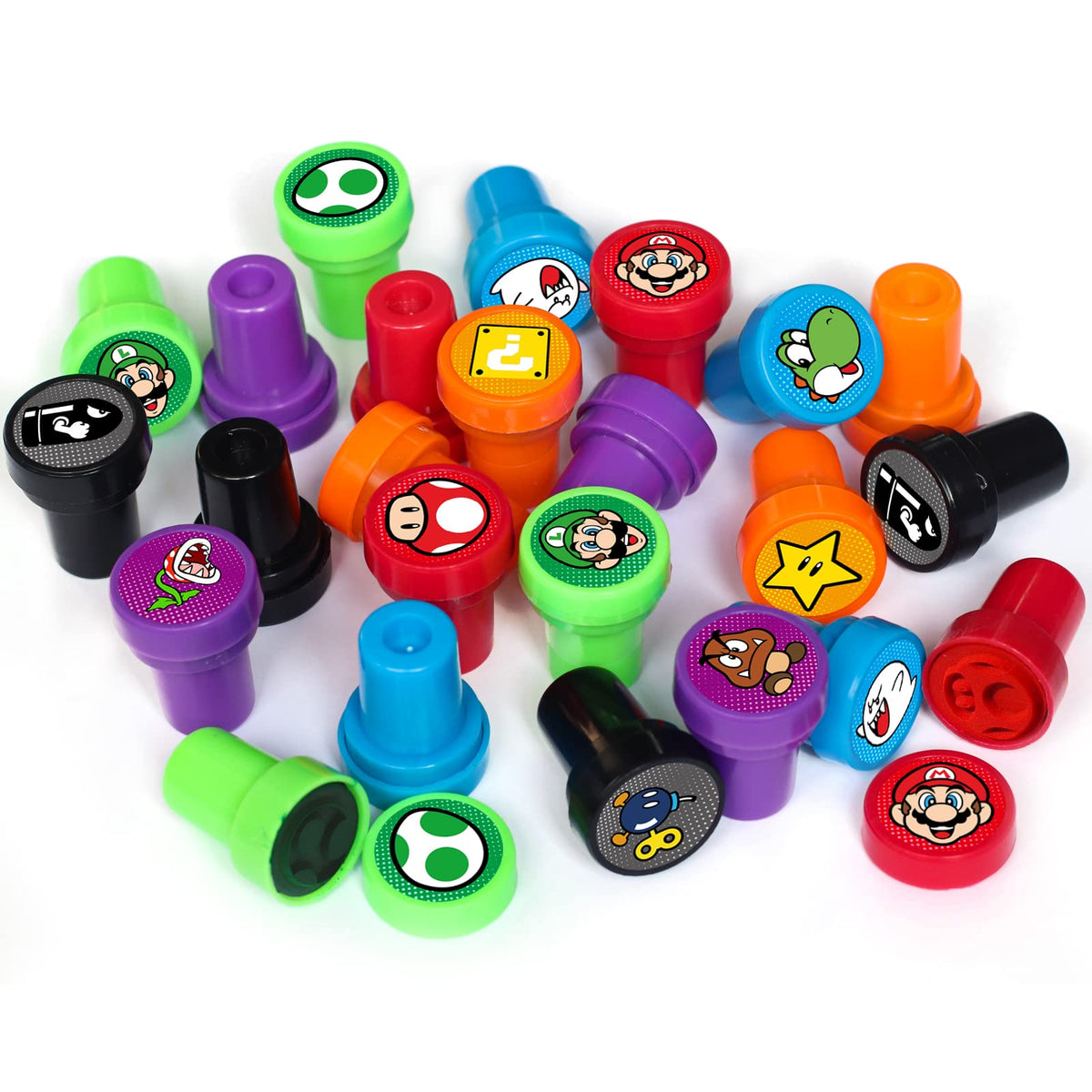 TEOY stampers ideal for Mario birthday parties and goody bags