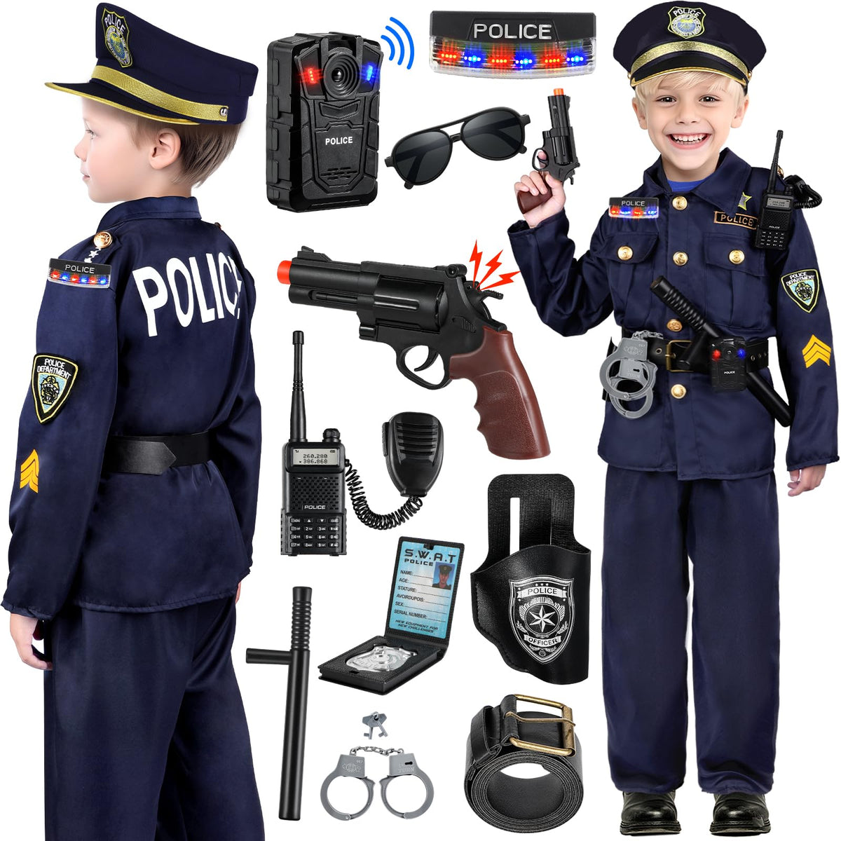 Tepsmigo police costume hat, durable headwear for long-lasting imaginative play