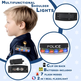 Tepsmigo police shirt with authentic buttons enables realistic dress-up and easy costume changes