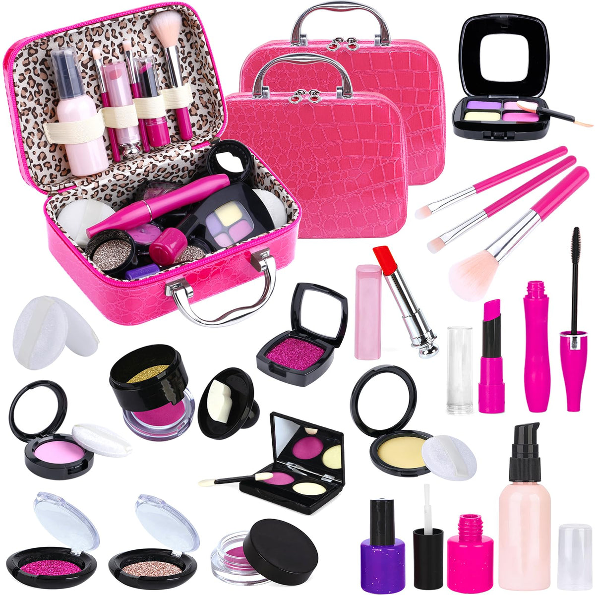 Tepsmigo pretend makeup kit case with eye shadow palette for imaginative play