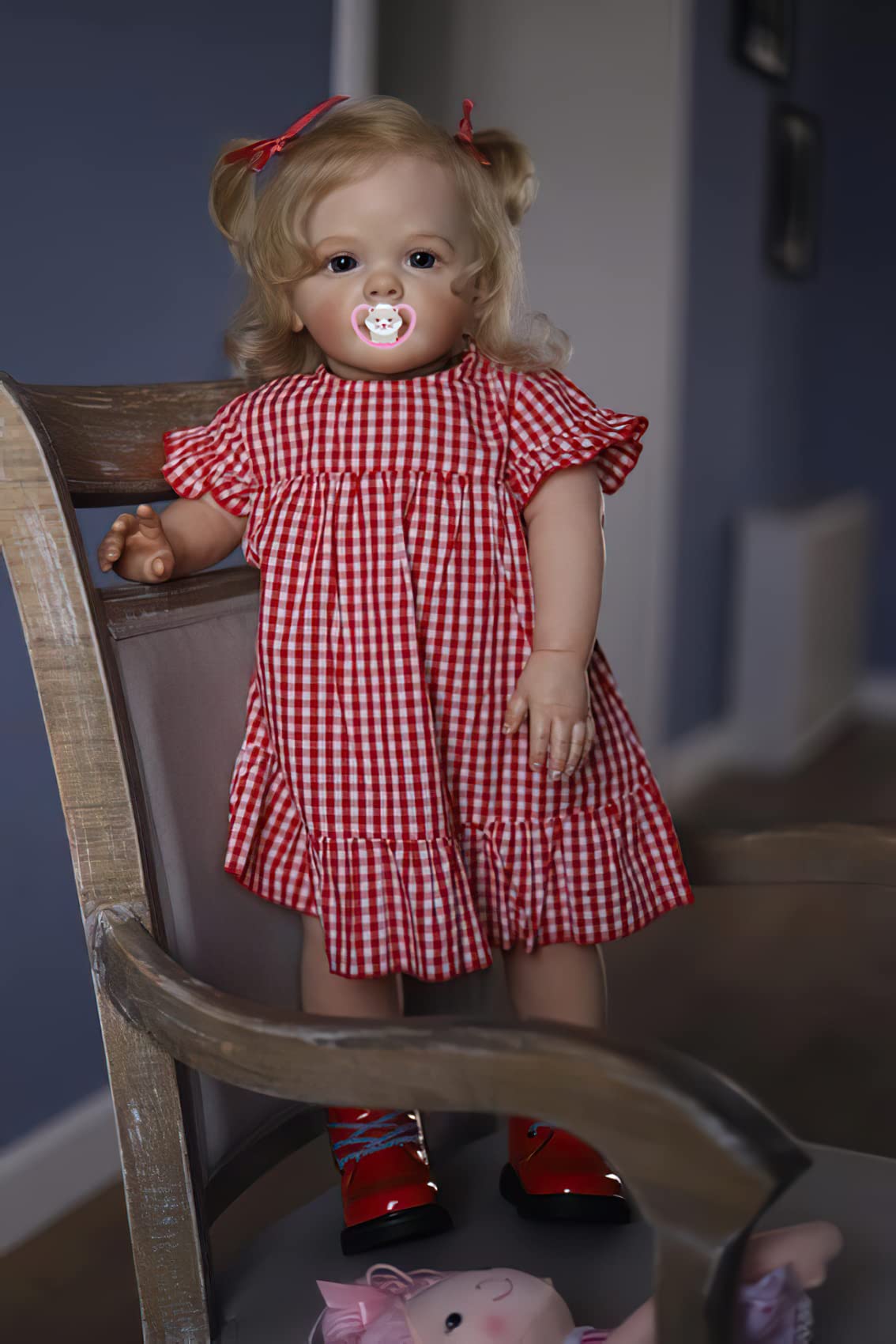 Terabithia 24in sweet-face reborn doll with lifelike features for display and photography