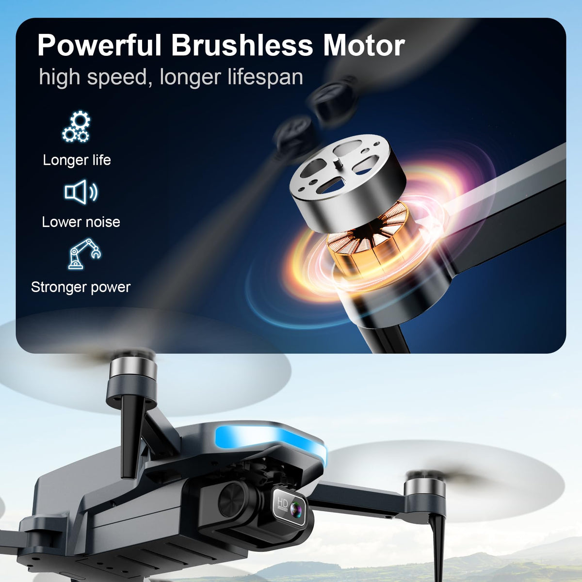 Tercaso drone with brushless motor delivers quieter flights