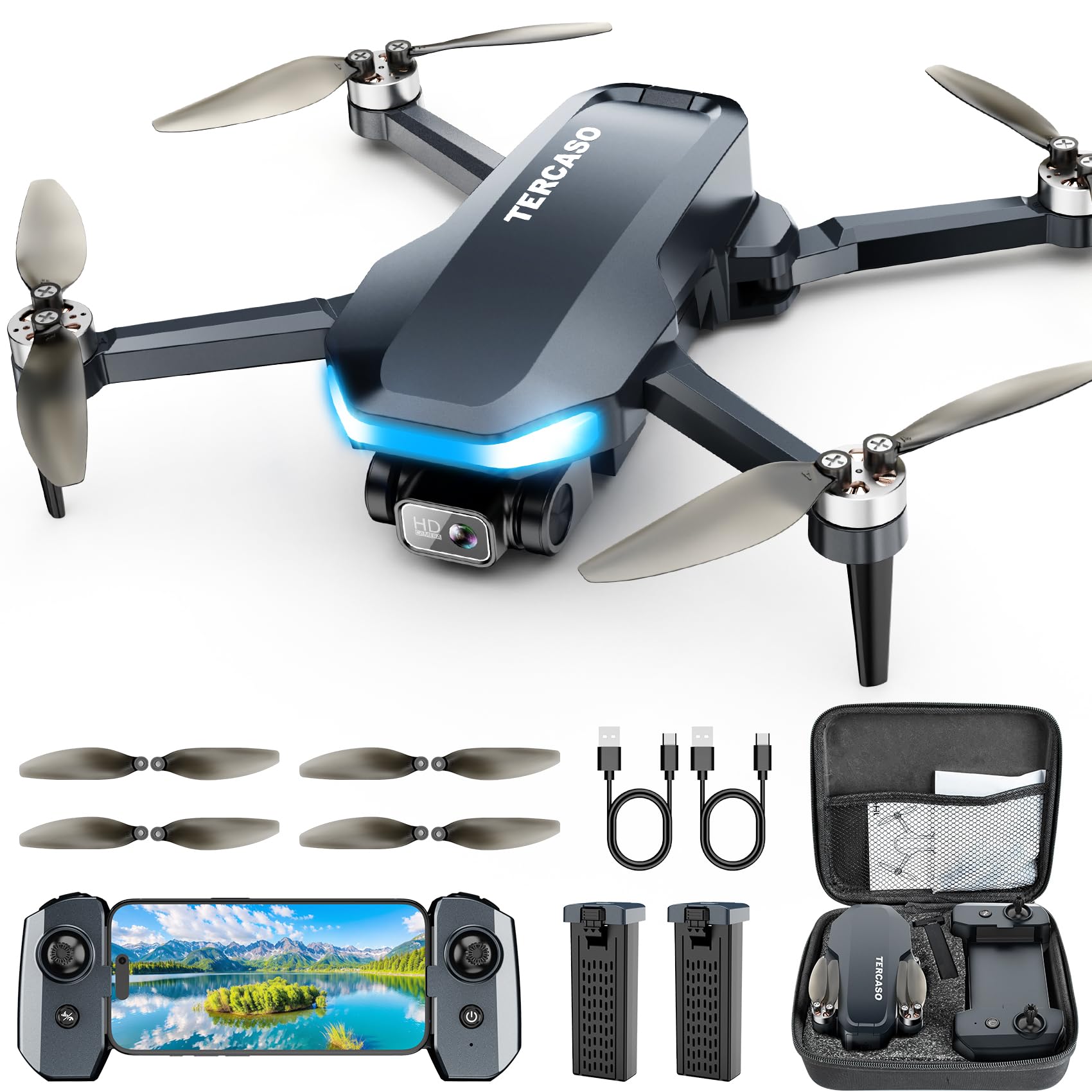 Tercaso Drone with Camera for Adults – 2K HD FPV, GPS Auto Return, Fol ...