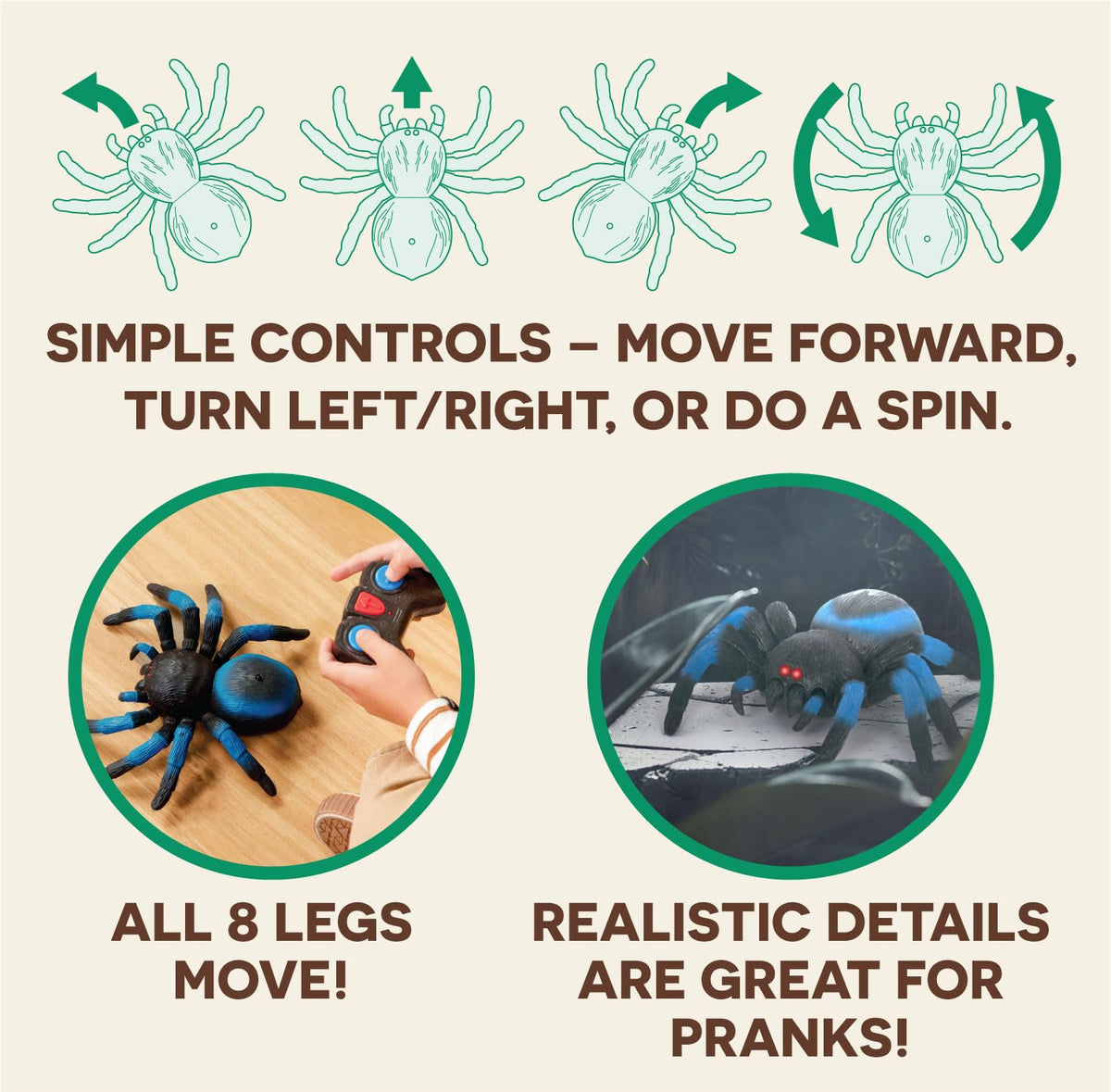 Terra by Battat RC spider quick 360° spin for dynamic action