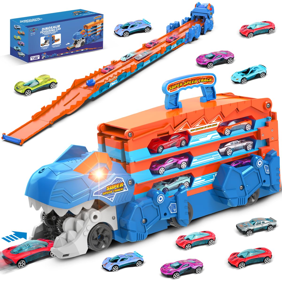 TERRAMUS dinosaur transporter with giant carrier promotes imaginative play and storytelling.