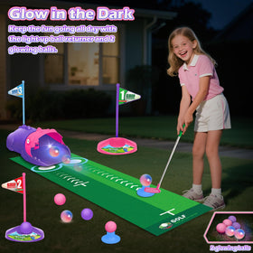 TERRAMUS LED night balls glow brightly for nighttime practice with pink set.