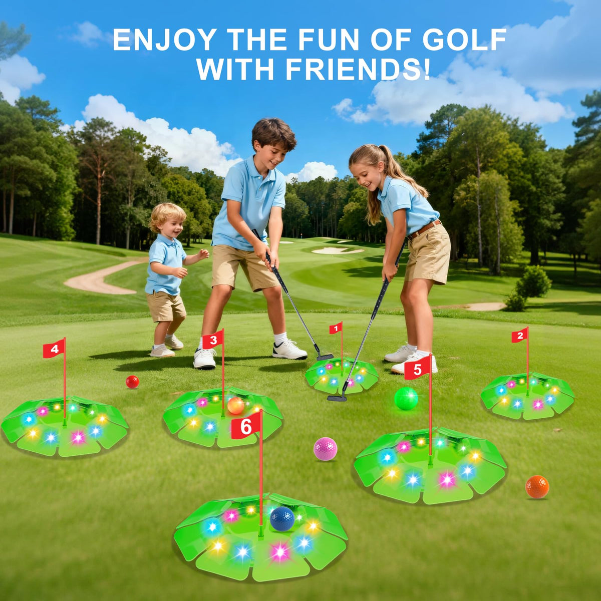 TERRAMUS backyard night setup helps extend play into evening hours.