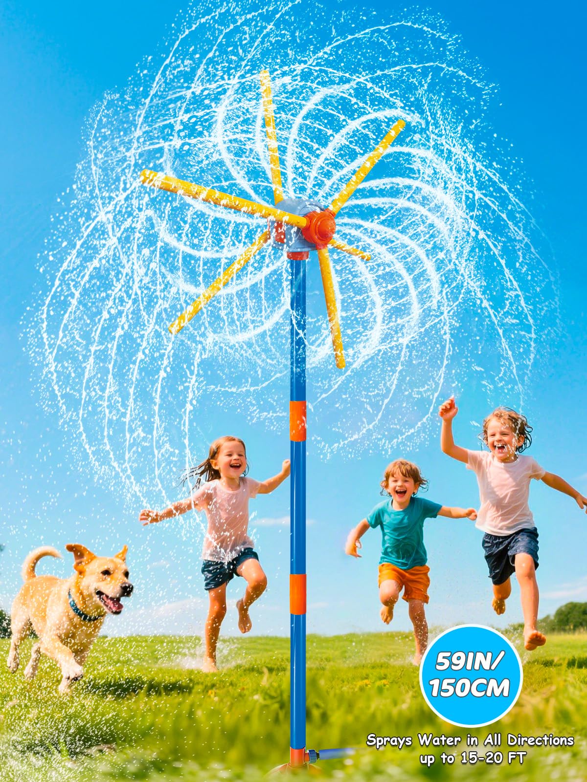 Terramus six-blades windmill spins 360° for dynamic water display