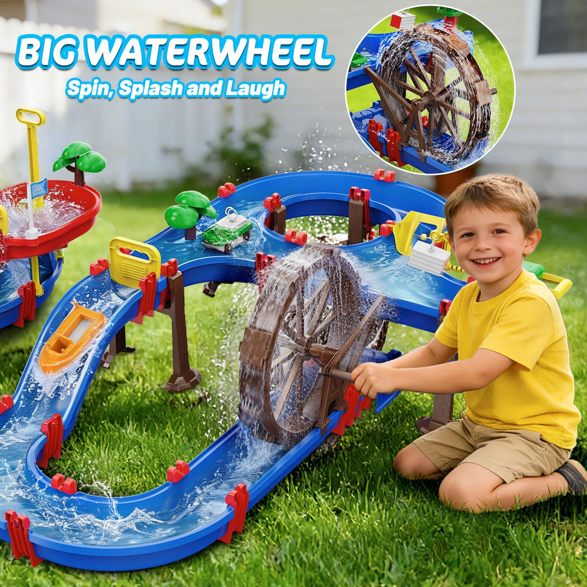 Terramus spacious water table supports group play and cooperative activities.