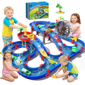 Terramus two-tier water table with pump enables interactive water play.