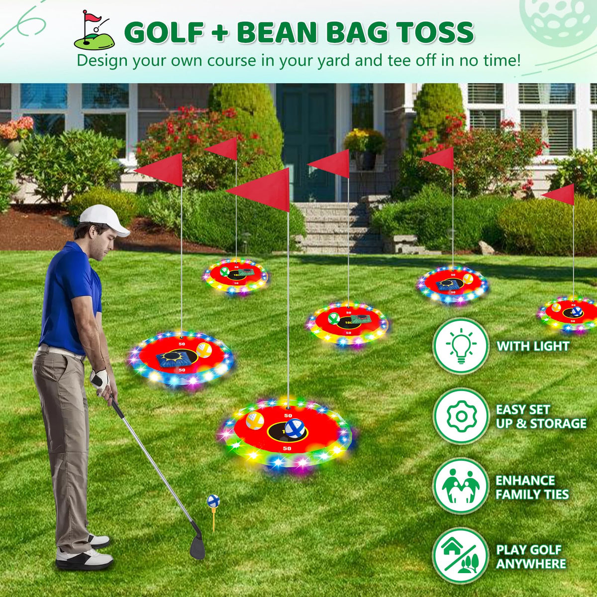 TERRAMUS Light Up Golf Play Set 18 balls support varied drills.