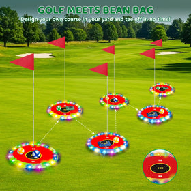 TERRAMUS Light Up Golf Play Set quick assembly for instant play anywhere.