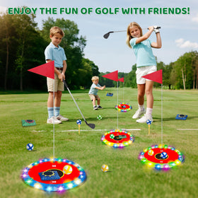 TERRAMUS Light Up Golf Play Set indoor and outdoor use for versatile fun.