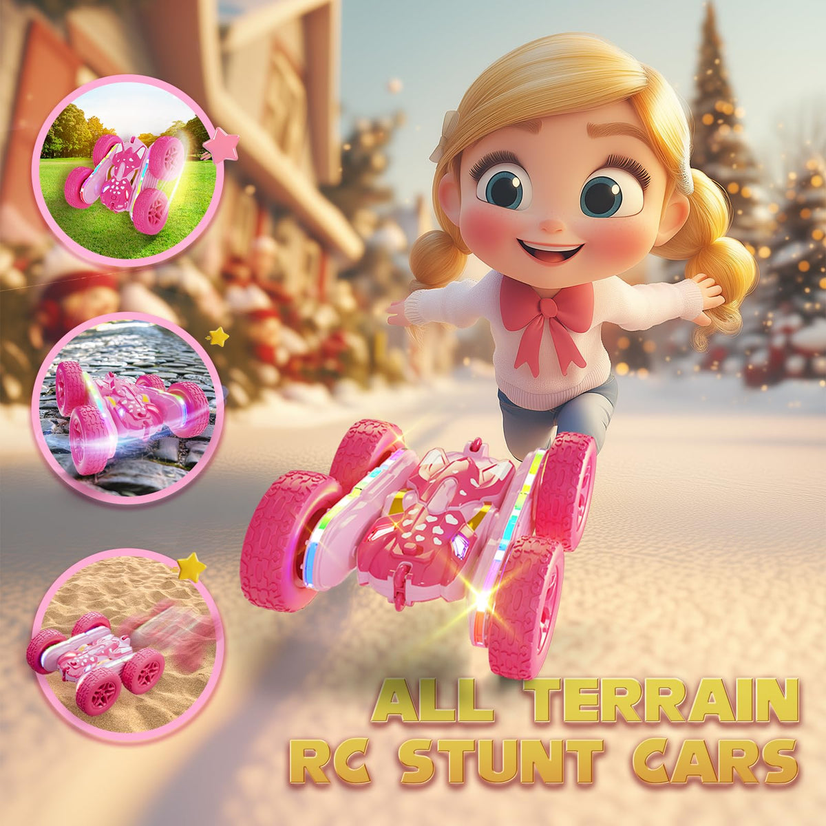 Terucle pink RC car durable body withstands bumps