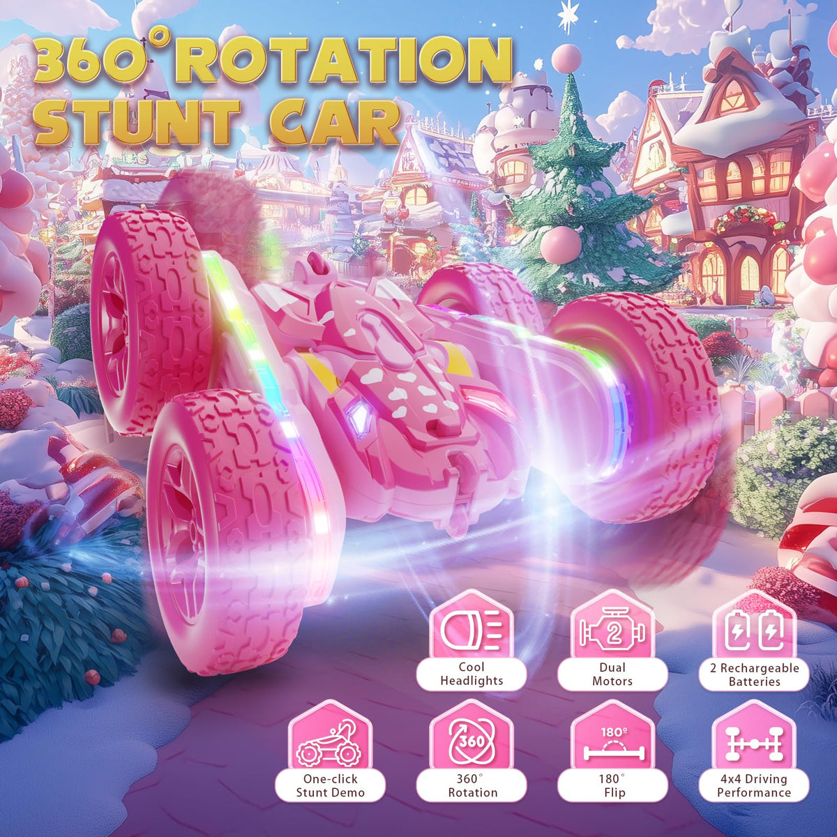 Terucle pink RC car strip lights add color for dynamic racing