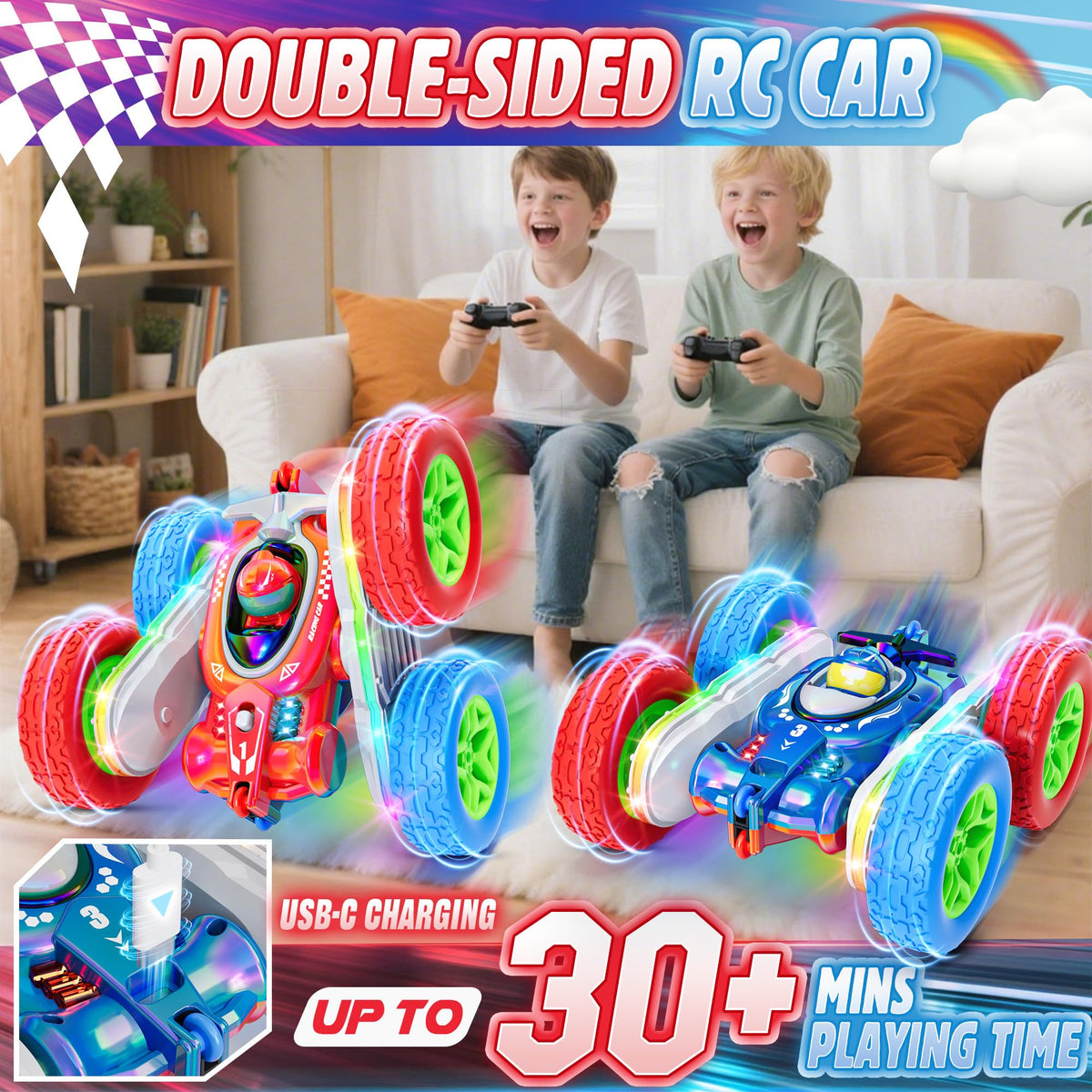 Terucle RC car shows double-sided design ready for flips and races