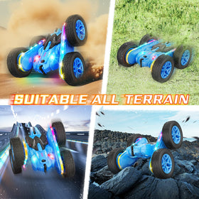 Terucle rugged chassis and durable tires handle bumps on sand, grass, and pavement.