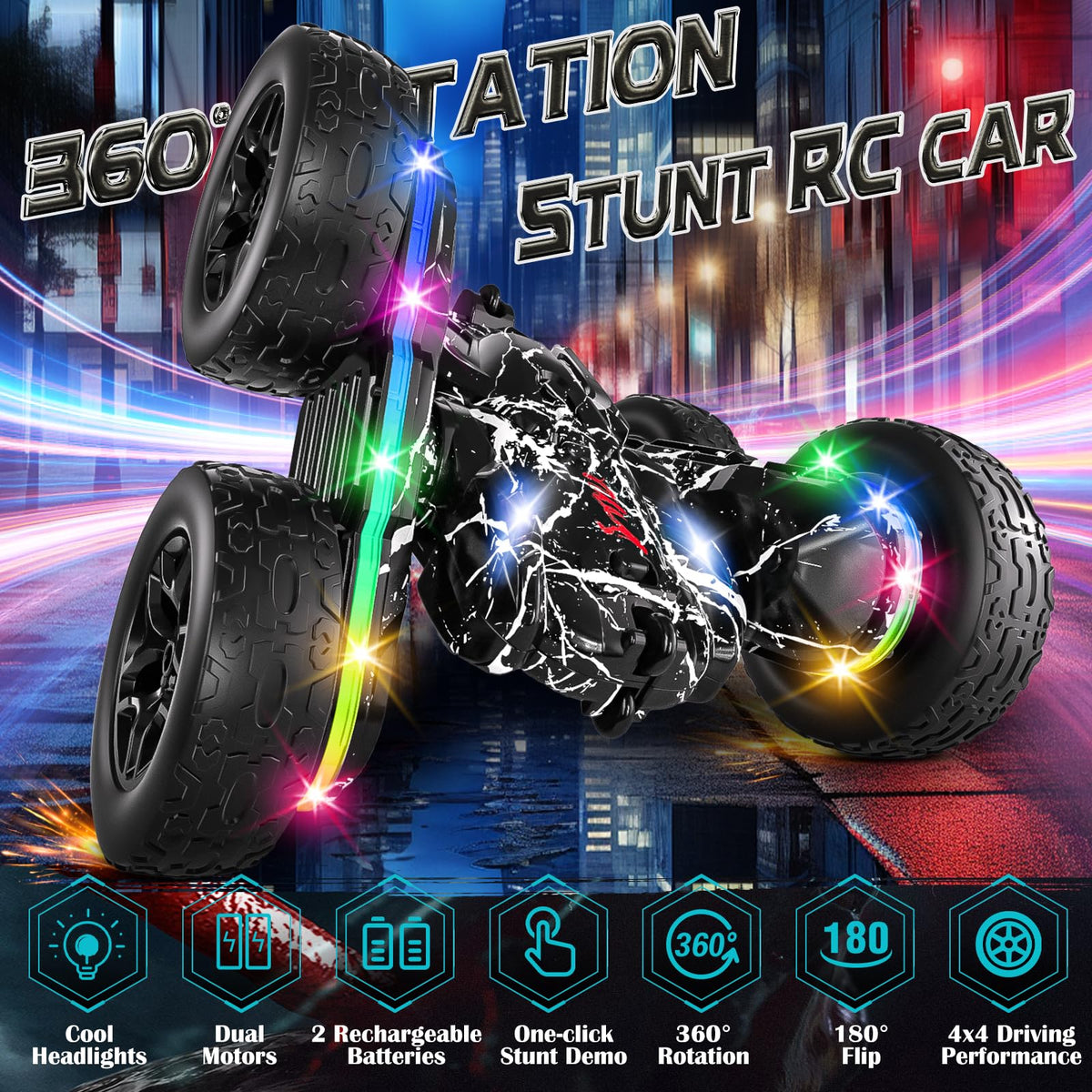 Terucle RC cars 360-drift double-sided enable confident obstacle handling and flips.
