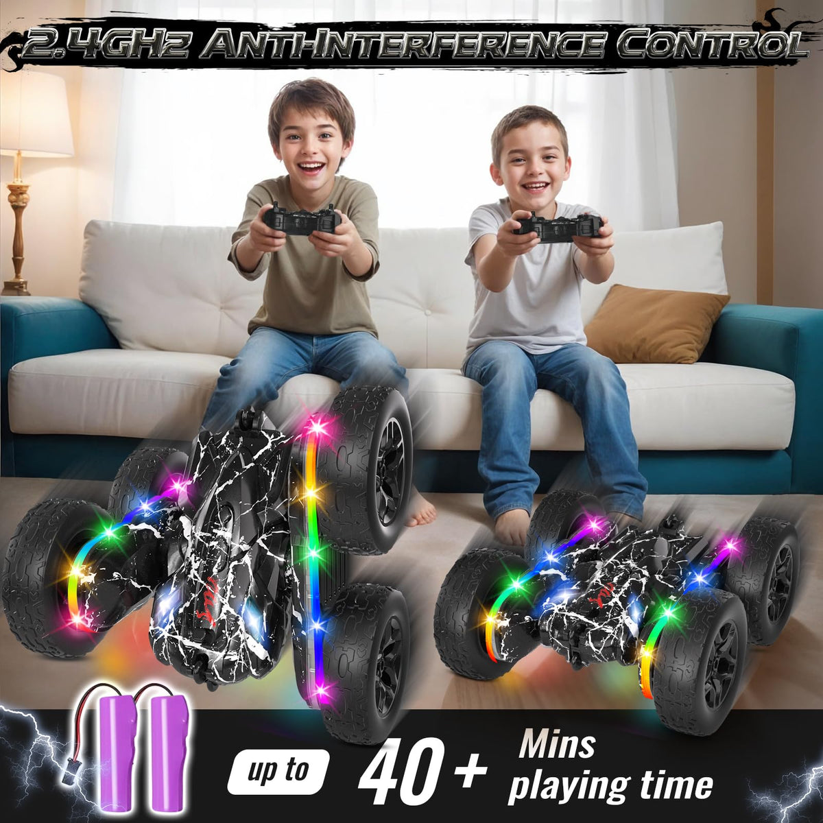 Terucle RC cars durable shell withstands bumps and rough outdoor play.