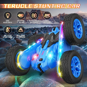 Terucle RC stunt car performs 360° drifts for dynamic, action-packed play.