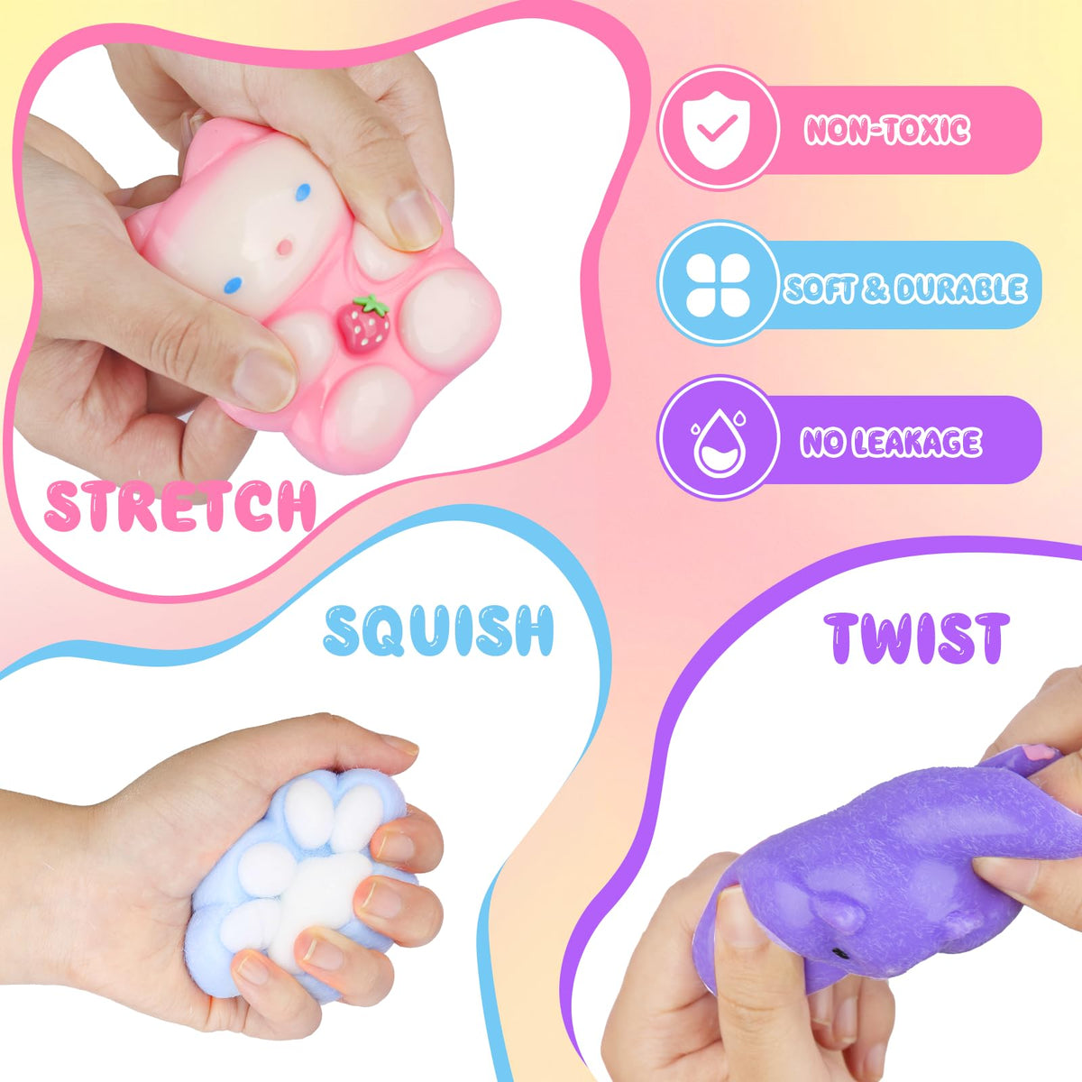 TETEMUN hamsters with cheese squishies for playful decor and grip