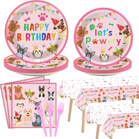 Tevxj dog birthday tablecloth pink, waterproof protection for spill-heavy parties.