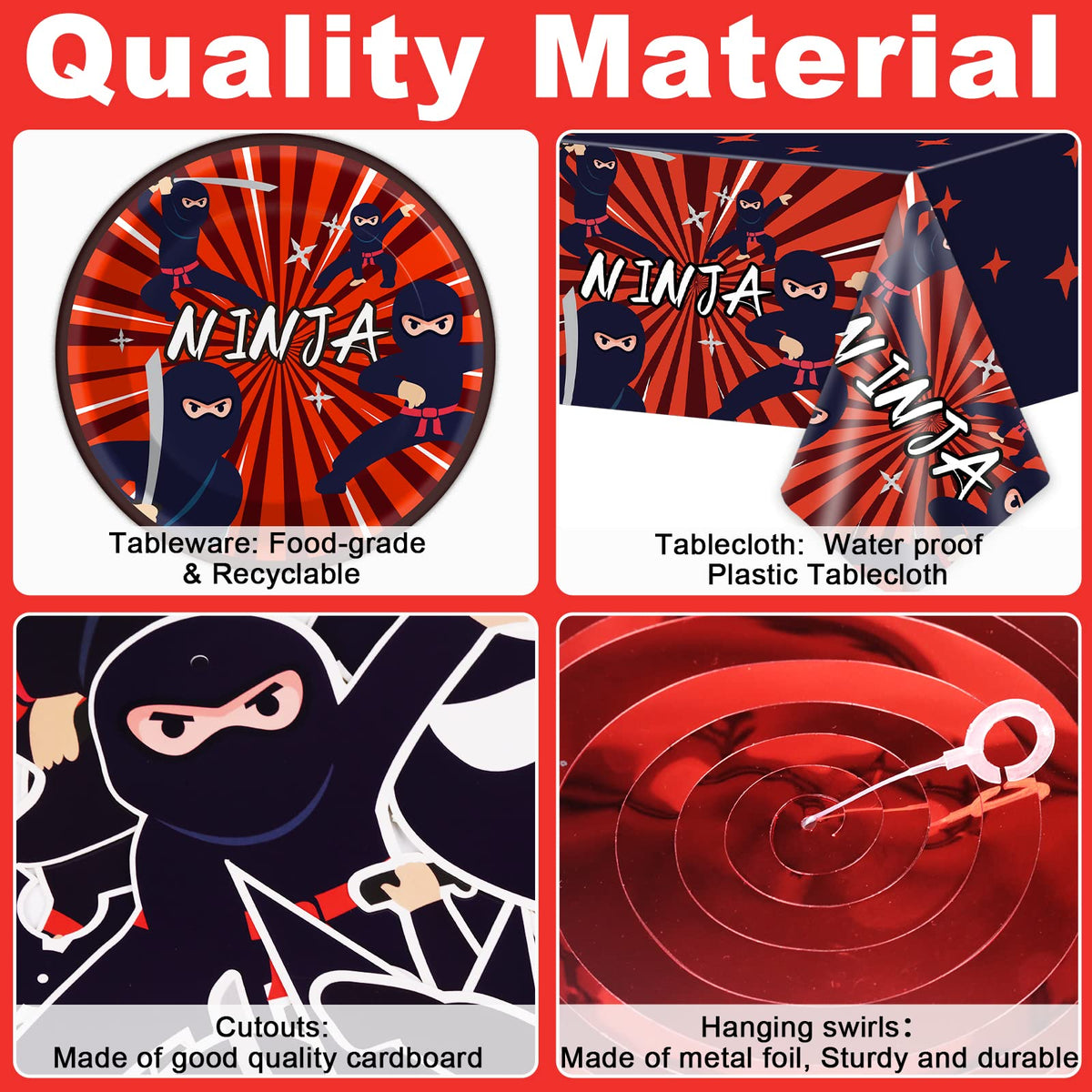 Tevxj Ninja plastic tablecloth offering waterproof protection