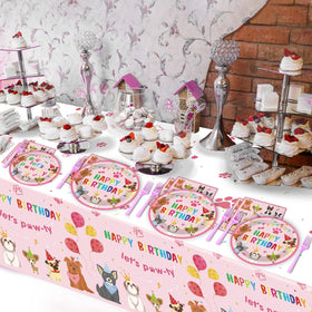 Tevxj paw print tableware detail adds playful charm.