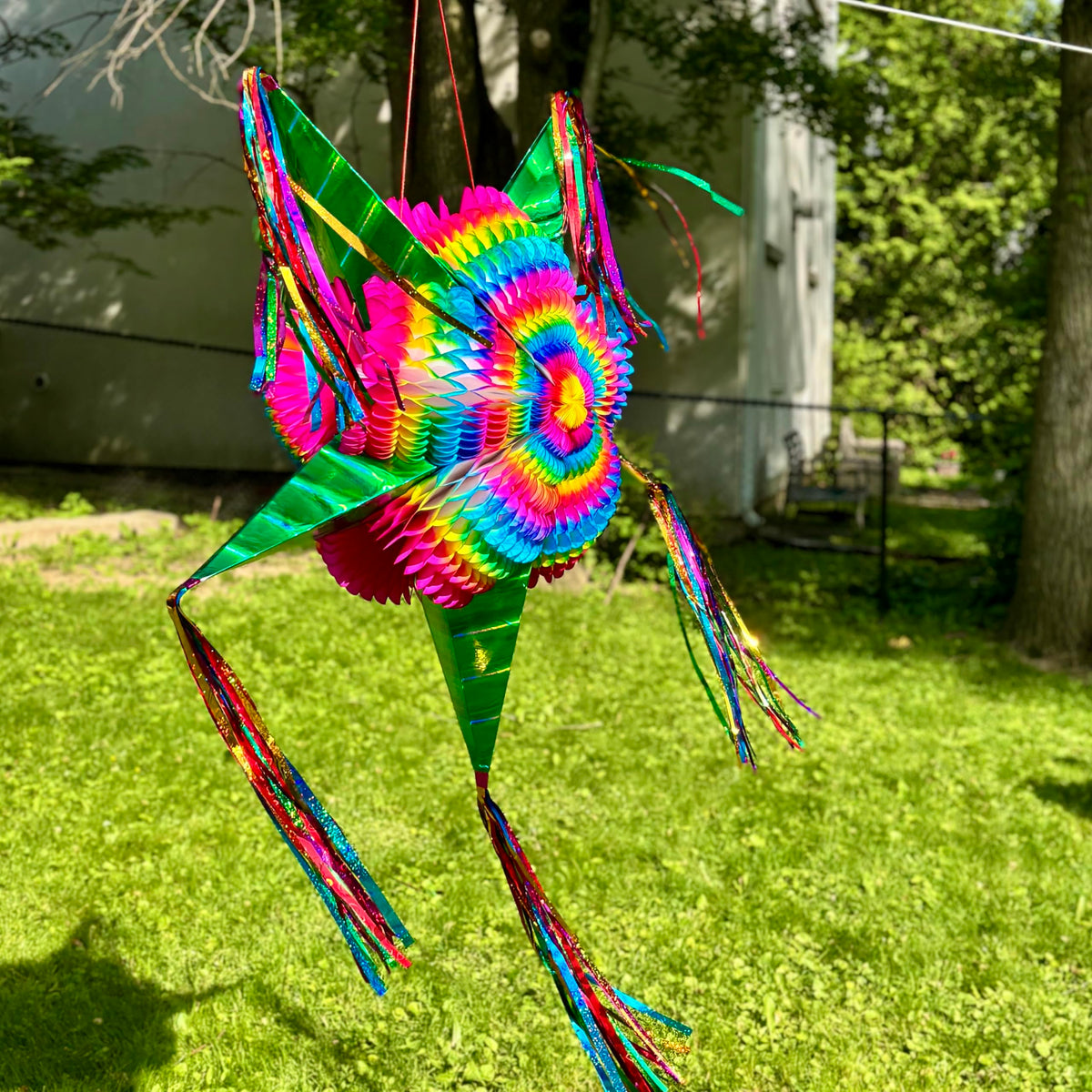 TexMex Fun Stuff emerald-green artisan pinata handcrafted in Puebla.