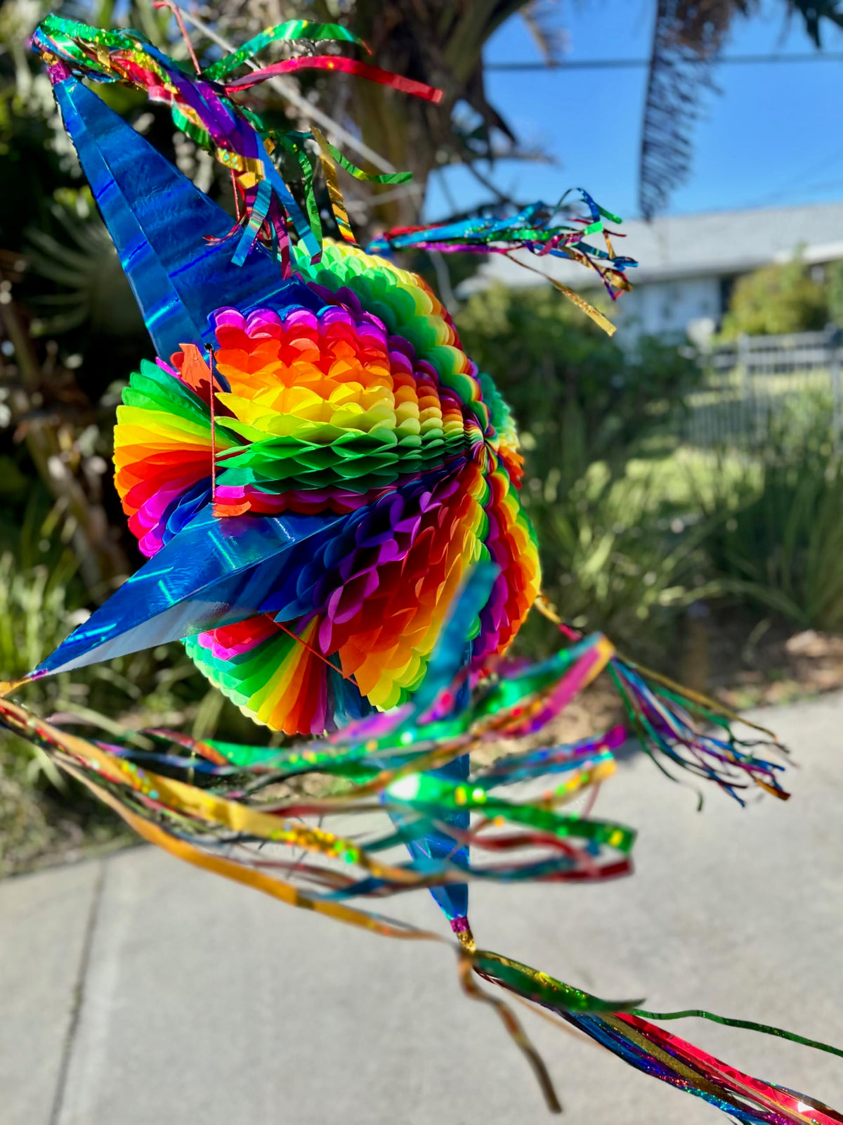 Handmade fiesta decor that enhances photos and party ambiance.