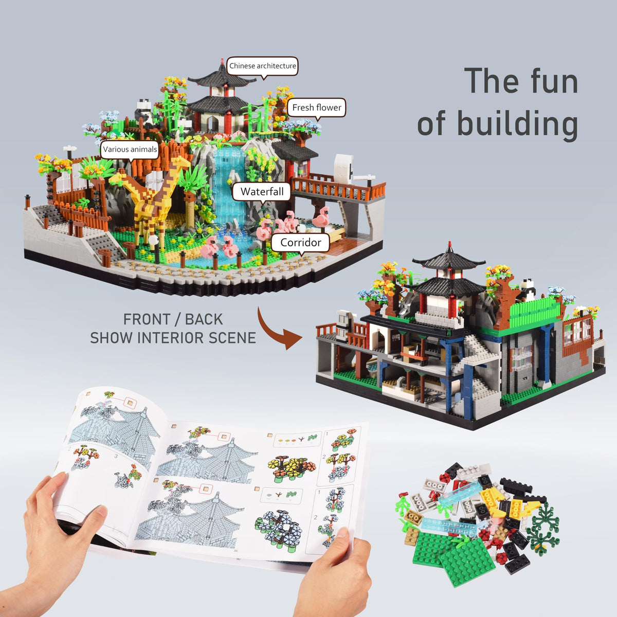 TEXXXIAN Zoo Micro Mini Bricks architecture detail highlights precise brickwork and realism