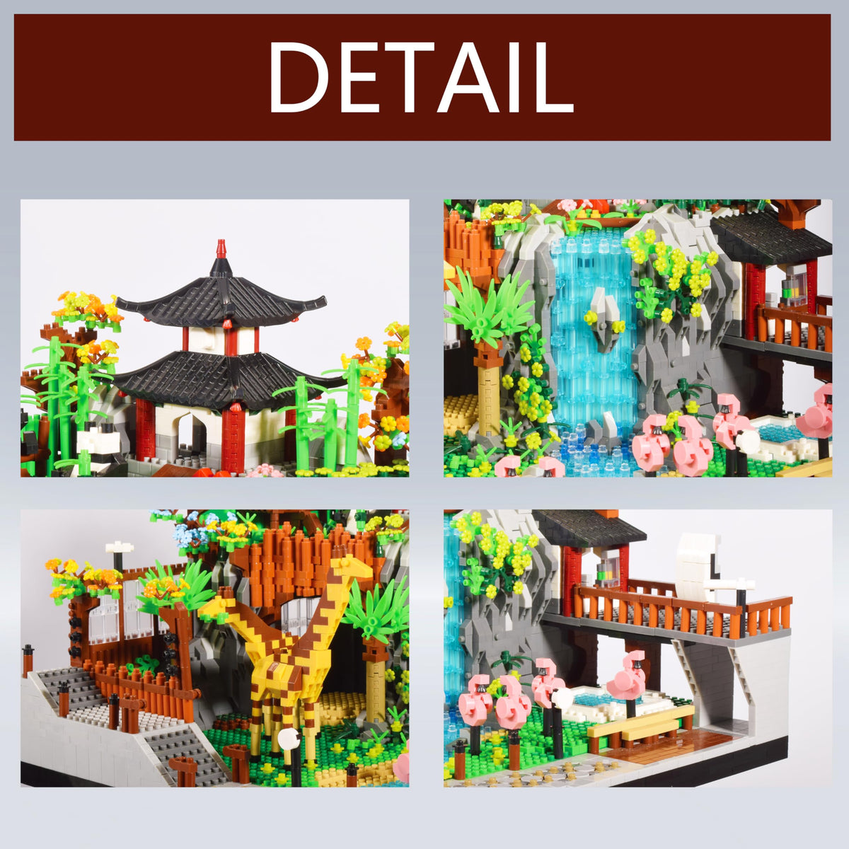 TEXXXIAN Zoo Micro Mini Bricks packaging includes detailed instructions and components