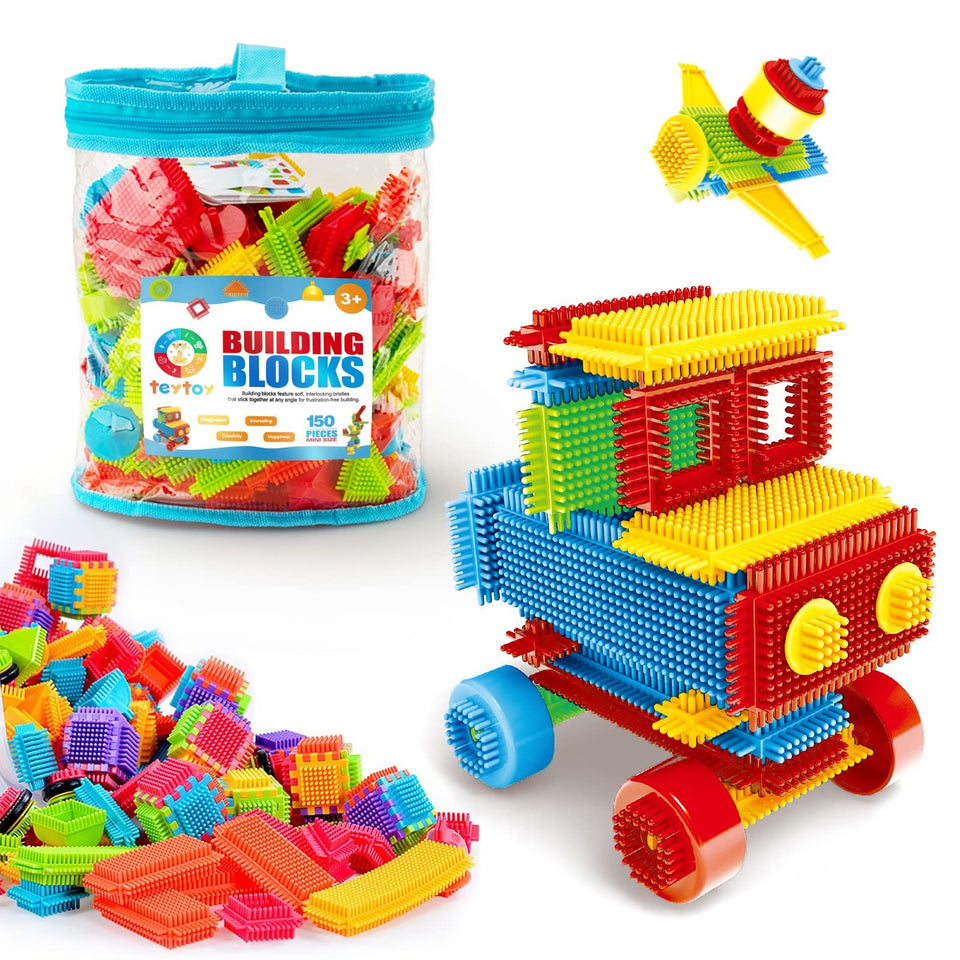 teytoy bristle blocks close-up showing vibrant colors for imaginative play