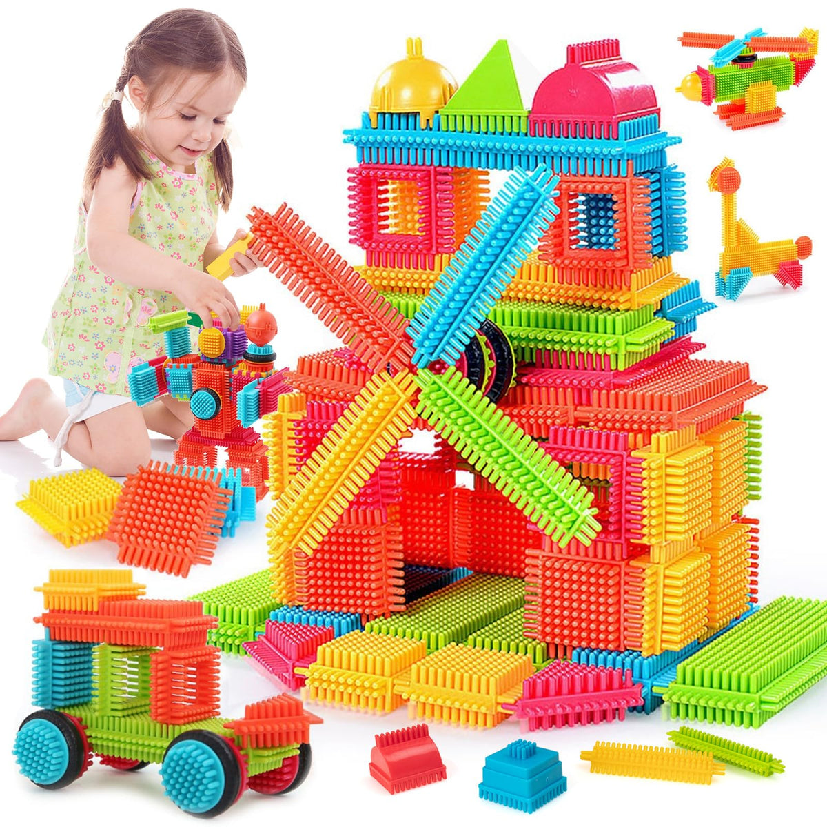 Teytoy bristle shape blocks pack for safe, creative play