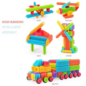 Teytoy kid builds a car with blocks, fosters imagination