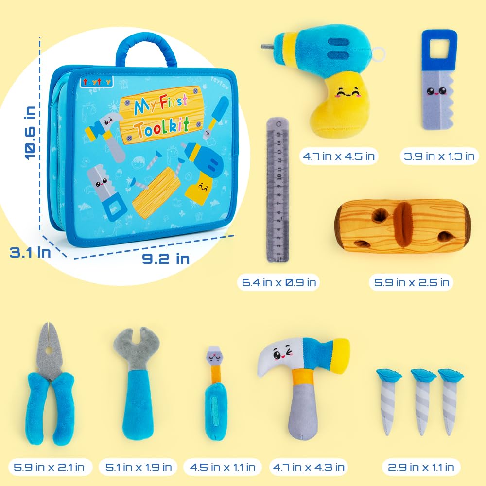 Teytoy crinkle-wrench inside adds tactile feedback during playtime.